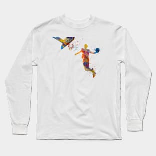 Basketball player in watercolor Long Sleeve T-Shirt